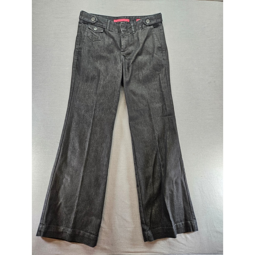 Banana Republic Trouser Jean Dark Wash Coated Wide Leg Petite 10P 30/10P